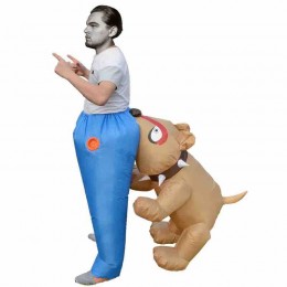 2024 Hot Sale Riding On Animal Blow Up Costume Halloween Christmas Doll Cartoon Costume Dog Biting Butt Inflatable Costume