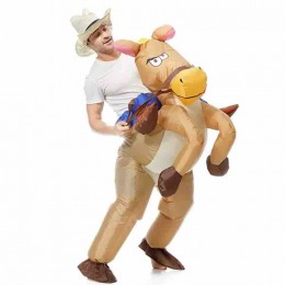 Cheap Wholesale Fun Inflatable Horse Costume with Hat for Adults and Kids Inflatable Ride-On Suit Customized Inflatable Costumes