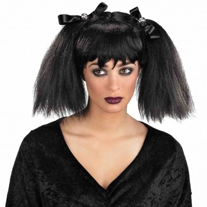 Halloween Dark Creepy Doll Wig Dead Pigtails Wig Cosplay Costume Accessories Role Play Horror Wigs for Party Festival