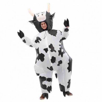 New Design Giant Fancy Body Animals Cow Inflatable Suit Funny Party Unisex Cosplay Cow Inflatable Costume For Adult