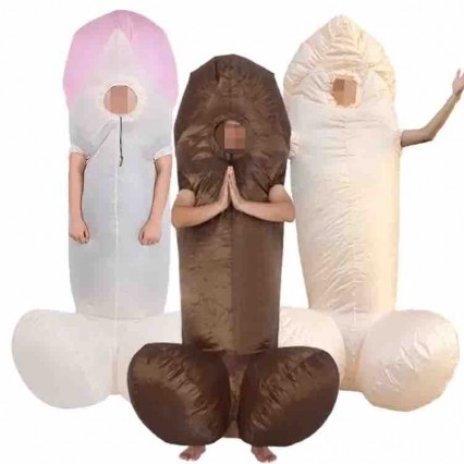 Polyester Funny Cosplay Blow up Mascot Costume Adults Pecker Big Bird Full Body Cock Penis Inflatable Costume for Bachelor Party