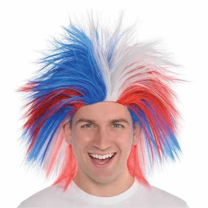 Unisex Modern Crazy Wig Costume Accessories Solid Color Crazy Wig for Party Festival Parade Party Supplies Cheering Props