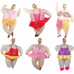 Wholesale Funny Fat Inflatable Ballerina Costume Adult Customized Carton Polyester Unisex Mascot Costume Ballet Inflatable Suit