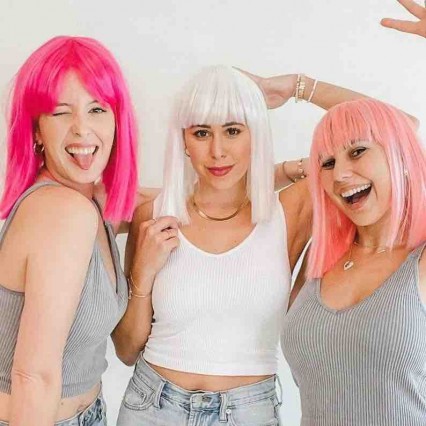 Bachelorette Party Wigs | Neon Pastel Wig with Adjustable Netting Bridal Party Favors, Gifts, Accessories, Decor Party Hat