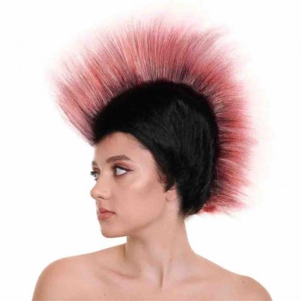 Troll Mohawk Rock Star Full Pink Mohawk Wig Premium Halloween Party Wigs Costume Accessories Fashion Unisex Performance Wigs