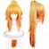 Cosplay Costume Wig Female Zenitsu Agatsuma Kimetsu No Yaiba Cosplay Wig Long Blonde Orange Ponytail Wig