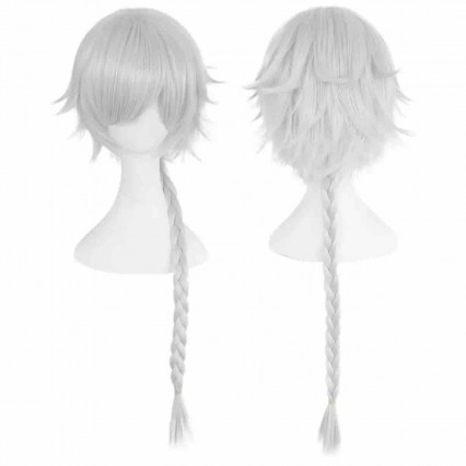 Cosplay Wigs Long Silver Braided Anime Cosplay Wig Halloween Party Wigs