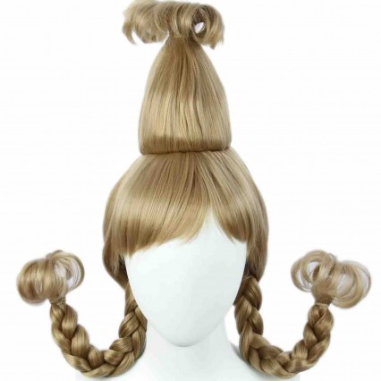 Costume Wig with Wire Braids Halloween Cosplay Wig for Women