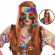 Adult 60/70/80s Hippie Party Dress Up 7Pcs Hippie Costume Accessories Set Hippie Dude Carnival Party Wigs