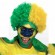 Brazil Soccer Football Fans Explosion Afro Wigs Flag Color Fan Clown Wig Accessories Headband & Wristbands Set