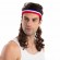 Brown Mullet Wig Set with Headband and Wig Cap for Men Halloween Wig Cosplay Party Accessories