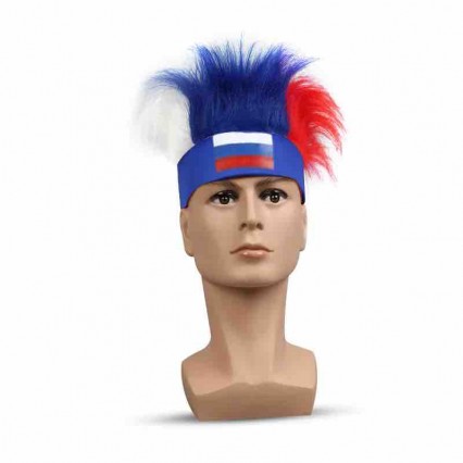 Custom Cheer wig World football Cup Country Flag fans wig Russia Football Soccer Head Cap Asia Cup Fans Wig