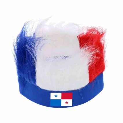 Flame retardant hair customized design party wig multi-color hairy headband for sports event souvenir fans wig