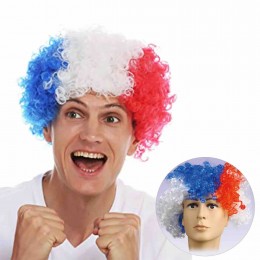 France Costa Rica Soccer Rugby Fans Headband Wigs Explosion Disco Party Supplies Fan Wig Accessories