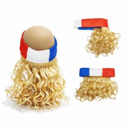 Newest Qatar sport decoration Top 32 countries Football cup Fans Wig flag Headband wig cap party mullet wig for men