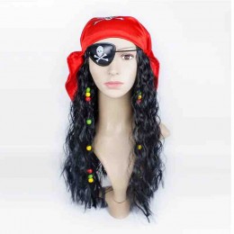 Pirate Costume Sets Pirate Cosplay Headwear Pirate Wig Eye Patch for Halloween Masquerade Party