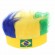 Qatar football Cup Country Flag fans wig Brazil football team Head Cap European Cup Fans Wig Soccer cheer decoration fans wig