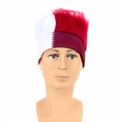 Qatar football Cup Football Fans cap with Wig flag Headband wig caps 32 countries cheering crazy fans flag wig