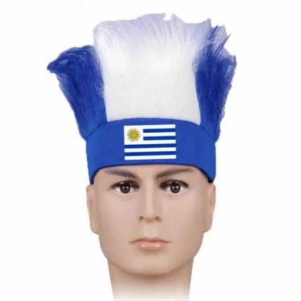 Soccer Football uruguay flag color fans wigs cheerleading party supplies cheering props football fan wig hat