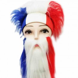 World football cup Germany flag Color football fans mustache false beard stripe colorblock beard France moustaches