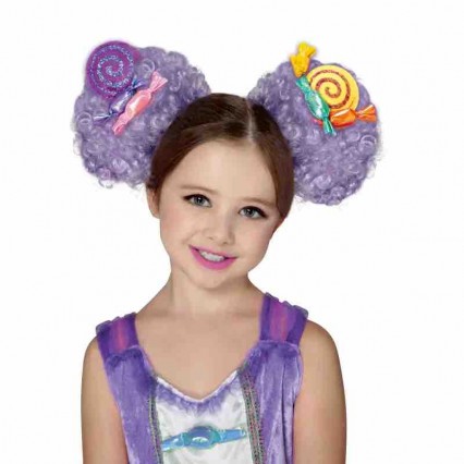 Halloween Pompom Candy Clown Wig Child Costume Accessory Cosplay Hair Wig