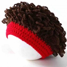 Kids Hip Hop Hand Crochet Woolen Yarn Children Hats and Caps Novelty Hat Winter Handmade Wig Woolen Cap