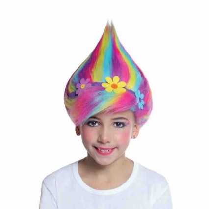 Christmas children's cosplay stage performance wig children's rainbow onion elf wig trolls Halloween party wig