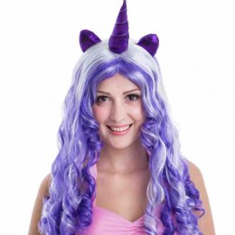 Colorful Carival Party Cosplay Unicorn Wigs Halloween Women's Headgear Headband Lolita Dress Up Wig