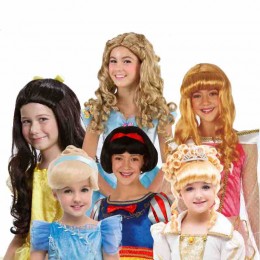 Halloween girls show cos wig Snow White Anna Rapunzel Princess wig kids party cosplay cinderella wig