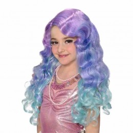 Kids Girls Mermaid Swimming Cosplay Wigs Long Wavy Colorful Wigs with Bangs Cosplay Hair Wig for Kids Children