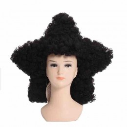 Black star wig Curly Wig Cosplay Costume Women Short Heat Resistant Synthetic Hair Halloween Party Wigs