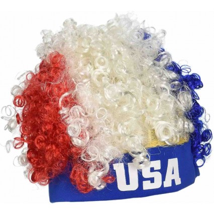 new arrivals funny football hats USA wig Mardi Gras wig headband with logo printing