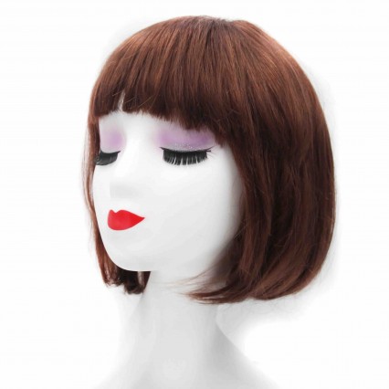 Short Bobo Wigs Synthetic Wig For Women Straight Blonde Wig Brown Blue Black Pink for student