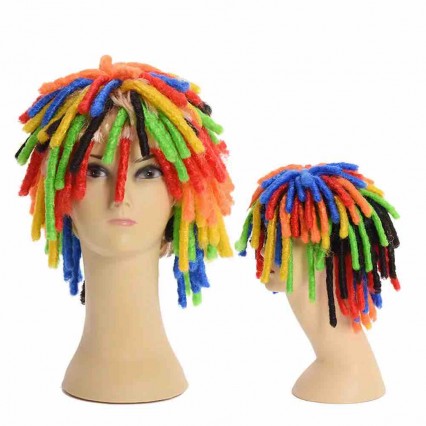 wholesale colorful funny wig with dreadlocks afro wig for man jumbo braids of party wig