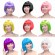 Women Synthetic Wigs Fancy Dress Lady Straight Bob Hairstyle neon Wigs for Cosplay Carnival Halloween Party Bob Wigs