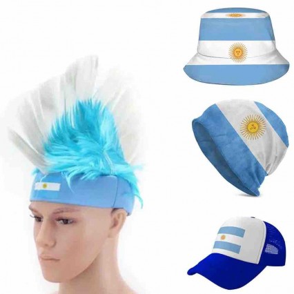 Argentina soccer fans headband cockscomb wigs football fan mohawk wig cheering props baseball fisherman hat cap