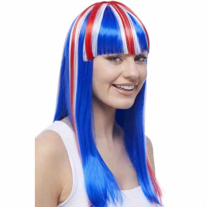 Croatia Serbia flag color football rugby fans headband wigs soccer match cheering fan wig supplies