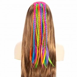 Factory colorful braids Synthetic Hair colorful Curly Wig Rainbow dreadlocks wig party wig piece