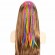 Factory colorful braids Synthetic Hair colorful Curly Wig Rainbow dreadlocks wig party wig piece