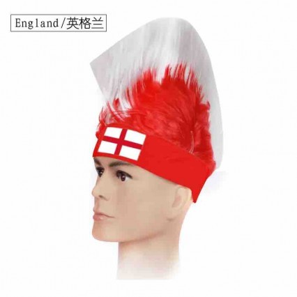 Poland Denmark Japan England soccer fans headband cockscomb wigs football fan mohawk wig cheering props