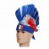 Wholesale WM2022 France color cockscomb wig crazy French soccer fans mohawk wigs with headband