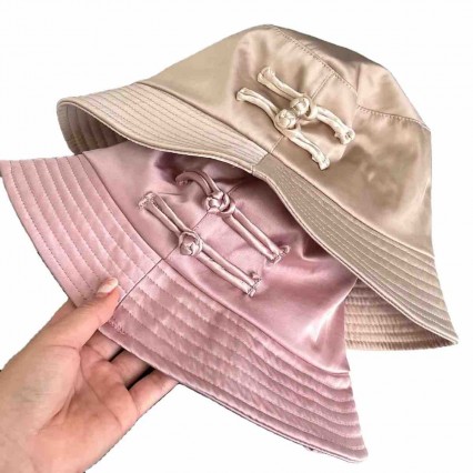 fashion chic Women lady packable bowknot dress satin bucket hat Travel sun hats women's fisherman's hat