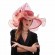 packable Women sun hat Ruffles brim Kentucky Derby Organza Church Wedding Dress Party hat with detachable flower as hair clip