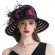 wholesale fashion Women sun hat wide brim Kentucky Derby satin breathable black Church wedding Party hat with big flower