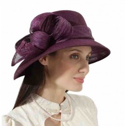 purple sinamay Church formal hat Kentucky Derby Fascinator Tea Party Wedding elegant hat for ladies sun hats for women summer