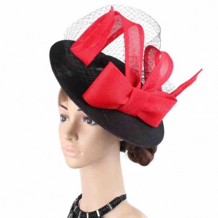 ready to ship fashion tea party hats fascinators Women Girls Kentucky Derby Hat Fascinator Mesh Feather Wedding Cocktail hat