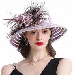 wholesale fashion Women sun hat wide brim kentucky derby hats satin breathable Church wedding fascinators and hats