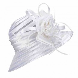 wholesale fashion Women sun hat wide brim kentucky derby hats satin breathable women white churches hats