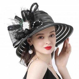 wholesale fashion Women sun hat wide brim Kentucky Derby satin Church wedding Party fascinators and hats ladies fancy hats