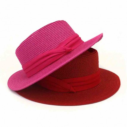 21colors fashion UPF50 beach hats for women summer straw female wide brim paper straw boater panama fedora flat topped straw hat